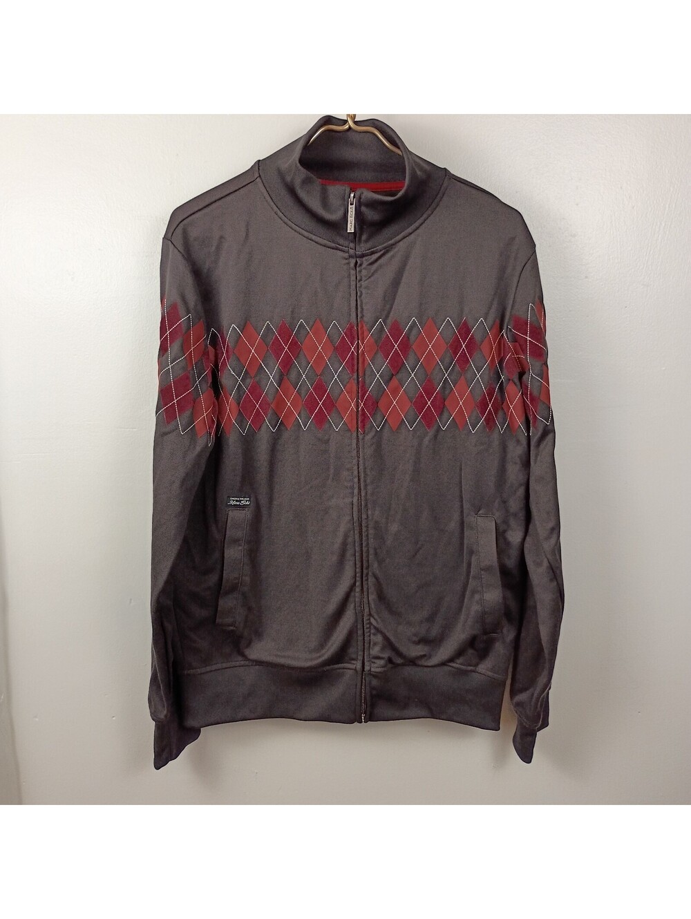 Marc Ecko Unltd Cut & Sew Track Jacket Mens Size M Diamonds Geometric Streetwear